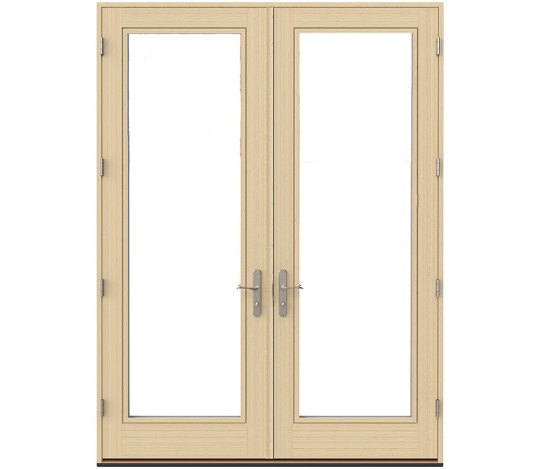 Syracuse Pella Lifestyle Series Wood Double Hinged Patio Doors